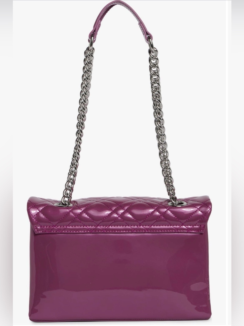 Kurt Geiger Quilted Patent Shoulder Bag in Medium Purple - Picture 3 of 6